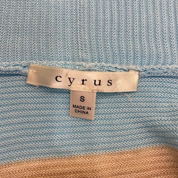 Cyrus light blue and tan striped open cardigan - Picture 11 of 15